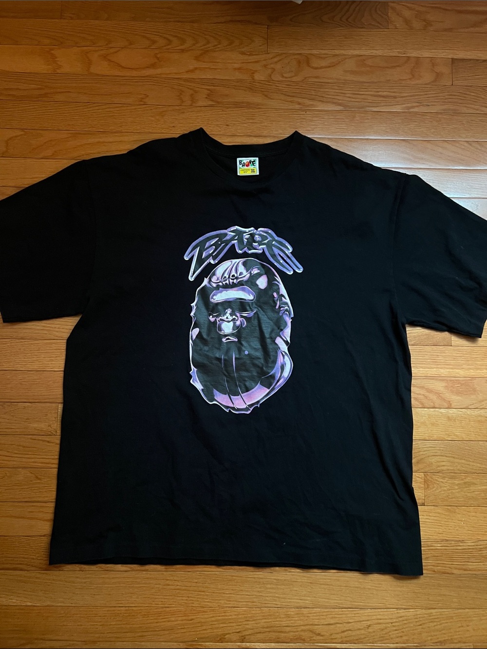 BAPE Ape Head  Graphic Tee with Purple Gorilla Print